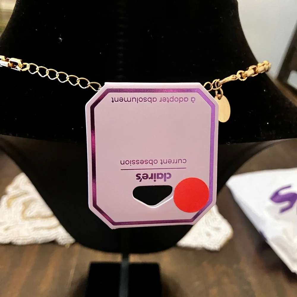 Claire's Gold Necklace with Colorful Charms